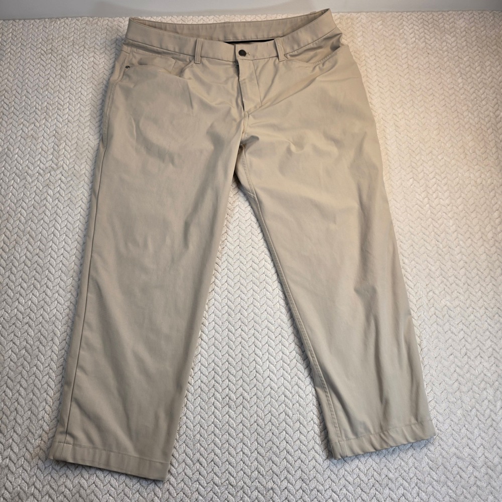 Lululemon Pants Mens 36x25 Tan Five Pocket Slim Fit Stretch Performance Golf